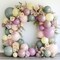 Dusty Green, Pink & Yellow Balloon Garland – Double-Stuffed Pastel Balloon Arch Kit with Pink, Yellow, Purple, and Green Hues for Birthday, Baby Shower, Garden Party, or Wildflower Tea Party Decorations